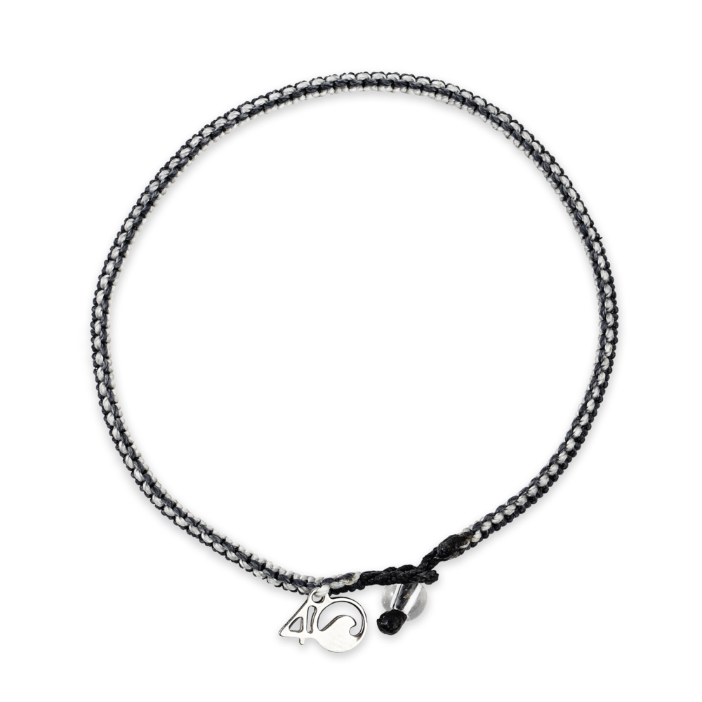 4ocean Great White Shark Braided Bracelet - Grey, White & Black