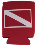 Trident Red Neoprene Can Cooler with Dive Flag